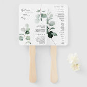 Éventail Ventilateur du programme de mariage blanc de verdu (Devant et derrière)