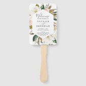 Éventail Ventilateur du programme de mariage blanc et blanc (Devant)