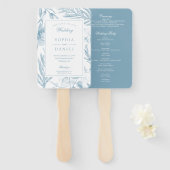 Éventail Ventilateur du programme de mariage botanique élég (Devant et derrière)