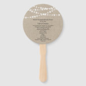 Éventail Ventilateur du programme de mariage Burlap (Devant)