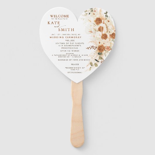 Éventail Ventilateur du programme de mariage cardiaque | Cé (Devant)