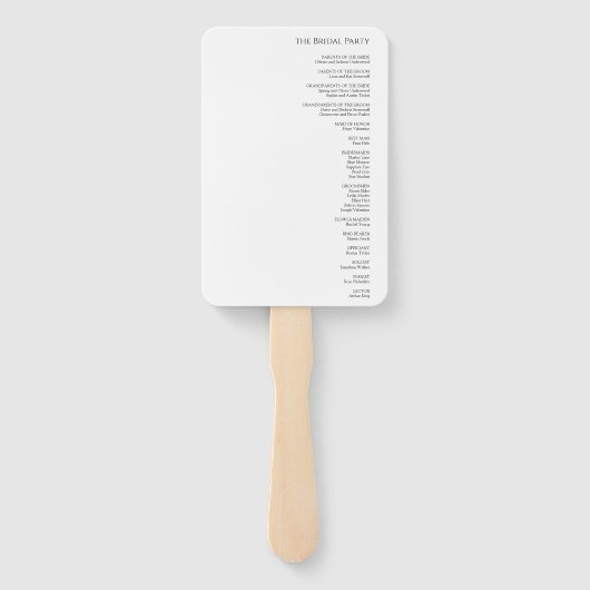 Éventail Ventilateur du programme de mariage classique mode (Dos)