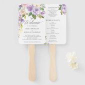 Éventail Ventilateur du programme de mariage Darling Flora (Devant et derrière)