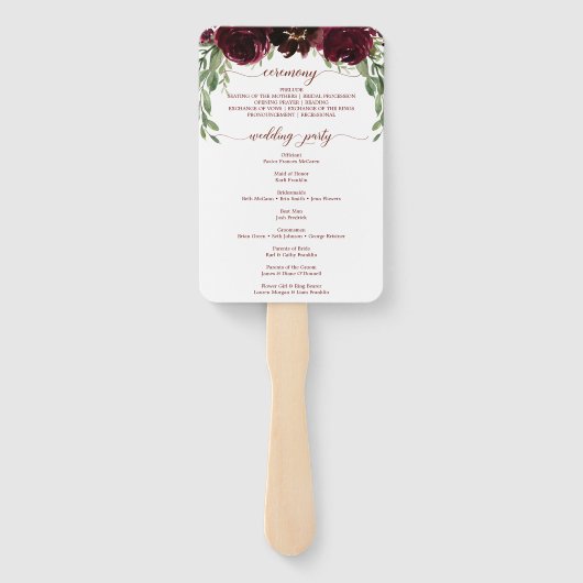 Éventail Ventilateur du programme de Mariage de automne Cit (Dos)