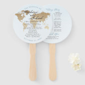 Éventail Ventilateur du programme de mariage de destination (Devant et derrière)