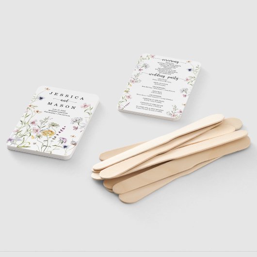 Éventail Ventilateur du programme de mariage de Fleurs sauv (Non-assemblé)