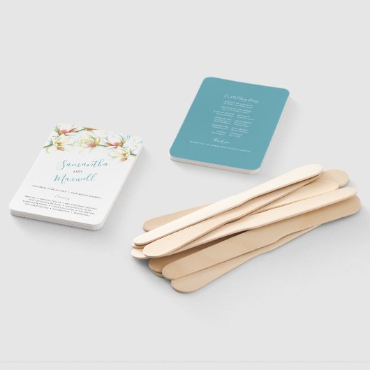 Éventail Ventilateur du programme de mariage de Magnolia bl (Non-assemblé)