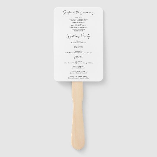 Éventail Ventilateur du programme de mariage de Mountain La (Dos)