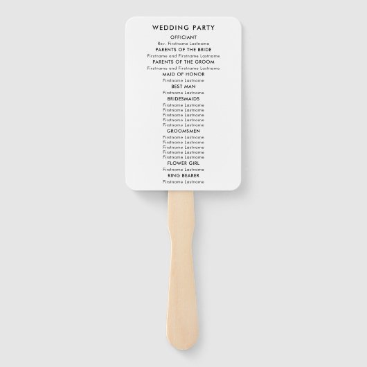 Éventail Ventilateur du programme de mariage de plage avec  (Dos)