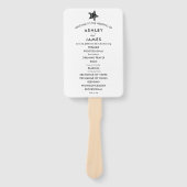 Éventail Ventilateur du programme de mariage de plage avec  (Devant)