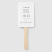 Éventail Ventilateur du programme de mariage de typographie (Dos)