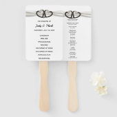 Éventail Ventilateur Du Programme De Mariage Des Coeurs De  (Devant et derrière)