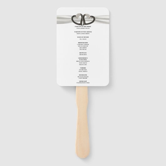 Éventail Ventilateur Du Programme De Mariage Des Coeurs De  (Dos)