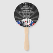 Éventail Ventilateur du programme de mariage des dés du Cas (Dos)