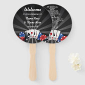 Éventail Ventilateur du programme de mariage des dés du Cas (Devant et derrière)