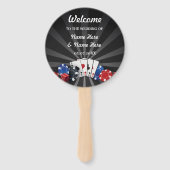 Éventail Ventilateur du programme de mariage des dés du Cas (Devant)