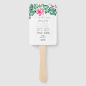 Éventail Ventilateur du programme de mariage des fleurs d'H (Dos)