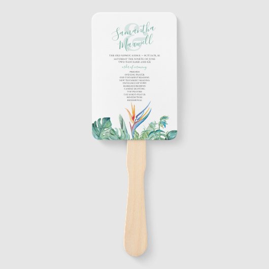 Éventail Ventilateur du programme de mariage des fleurs ora (Devant)