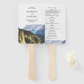 Éventail Ventilateur du programme de mariage des Montagnes  (Devant et derrière)