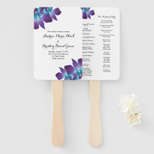 Éventail Ventilateur du programme de mariage des orchidées