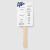 Éventail Ventilateur du programme de mariage des orchidées  (Dos)