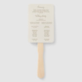 Éventail Ventilateur du programme de mariage doré et floral (Dos)