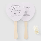 Éventail Ventilateur du programme de mariage doux et simple (Devant et derrière)