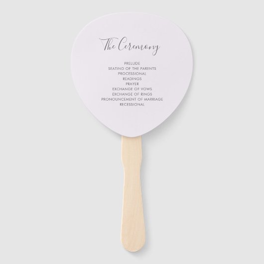 Éventail Ventilateur du programme de mariage doux et simple (Dos)