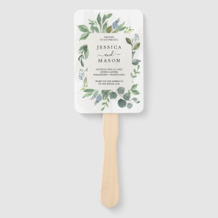 Éventail Ventilateur du programme de mariage Dusty Blue Euc