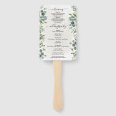 Éventail Ventilateur du programme de mariage Dusty Blue Euc (Dos)