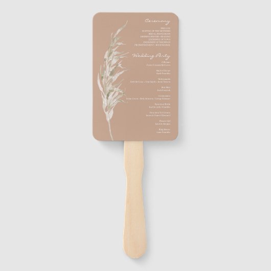 Éventail Ventilateur du programme de mariage en terre cuite (Dos)