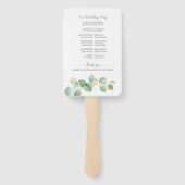 Éventail Ventilateur du programme de mariage Eucalyptus (Dos)