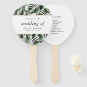Éventail Ventilateur du programme de mariage Feuille Palm (Devant et derrière)