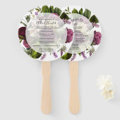 Éventail Ventilateur du programme de mariage floral (Devant et derrière)