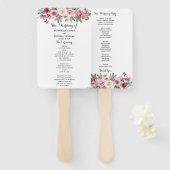 Éventail Ventilateur du programme de mariage floral (Devant et derrière)