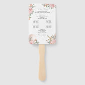 Éventail Ventilateur du programme de mariage Floral Beach (Dos)