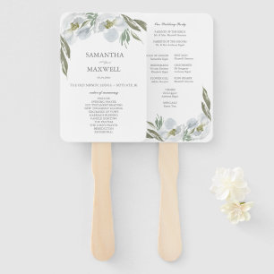 Éventail Ventilateur du programme de mariage floral bleu Du