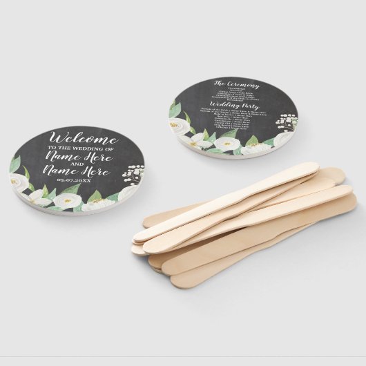 Éventail Ventilateur du programme de mariage floral Chalk F (Non-assemblé)