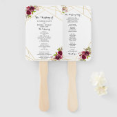 Éventail Ventilateur du programme de mariage floral de Bour (Devant et derrière)