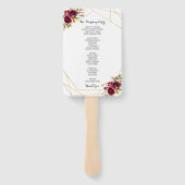 Éventail Ventilateur du programme de mariage floral de Bour (Dos)