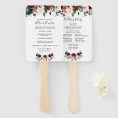 Éventail Ventilateur du programme de mariage floral d'hiver (Devant et derrière)