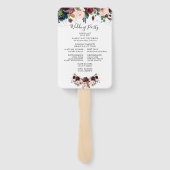 Éventail Ventilateur du programme de mariage floral d'hiver (Dos)
