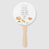 Éventail Ventilateur du programme de mariage floral orange (Dos)