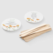 Éventail Ventilateur du programme de mariage floral orange (Non-assemblé)