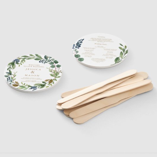 Éventail Ventilateur du programme de mariage Gold Round de  (Non-assemblé)