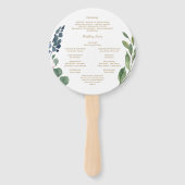 Éventail Ventilateur du programme de mariage Gold Round de  (Dos)