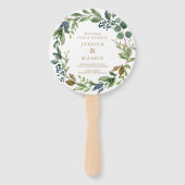 Éventail Ventilateur du programme de mariage Gold Round de  (Devant)