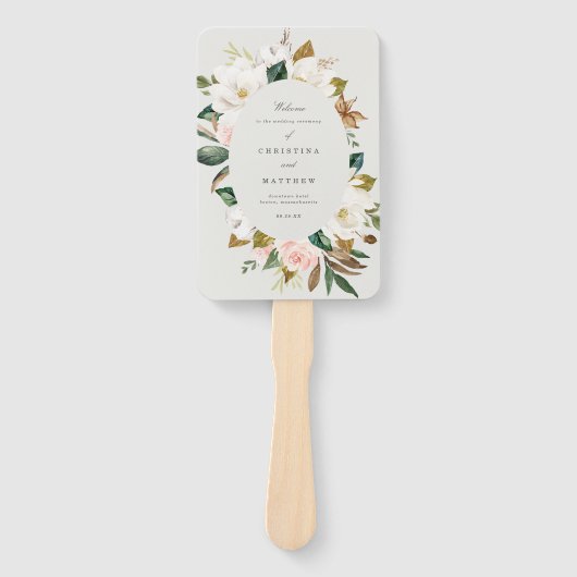 Éventail Ventilateur du programme de mariage Magnolia (Devant)