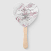 Éventail Ventilateur du programme de mariage marbré rose et (Devant)