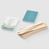 Éventail Ventilateur du programme de mariage maritime bleu  (Non-assemblé)